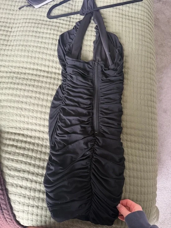 Akira Black Halter Plunge Dress - Picture 3 of 4